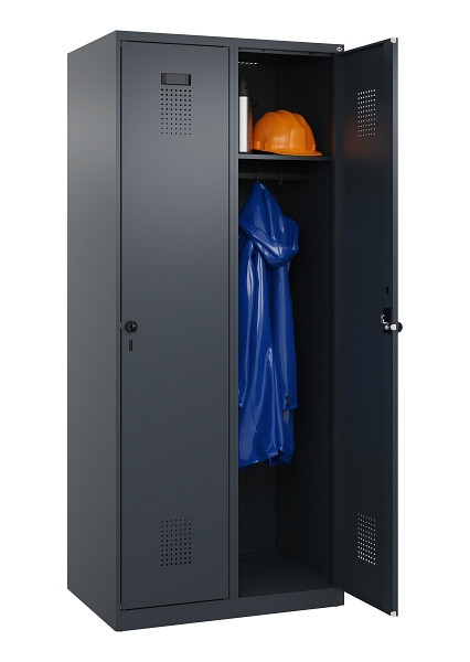 C+P Spind Evolo PLUS, 2 Abteile, 1850x800x500mm, 7016/7016, Verschluss Drehriegel, Ablageböden 2, 049000-22 S10016