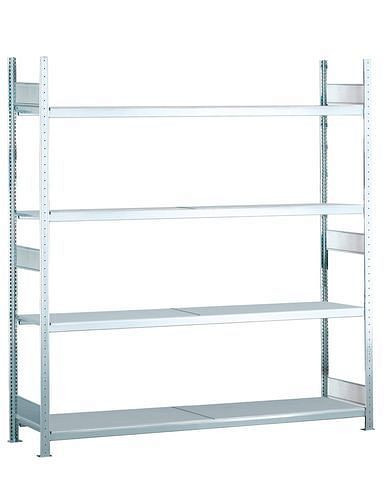 Schulte Weitspannregal mit Stahlböden, Grundfeld, 4 Lagerebenen, Fachbreite 1500 mm, 1560 x 436 x 2500 mm, 278864