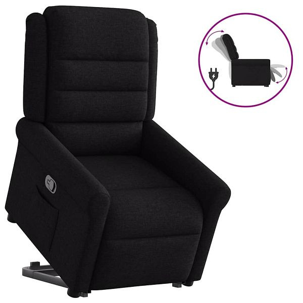 vidaXL Relaxsessel mit Aufstehhilfe Schwarz Stoff, 3303316
