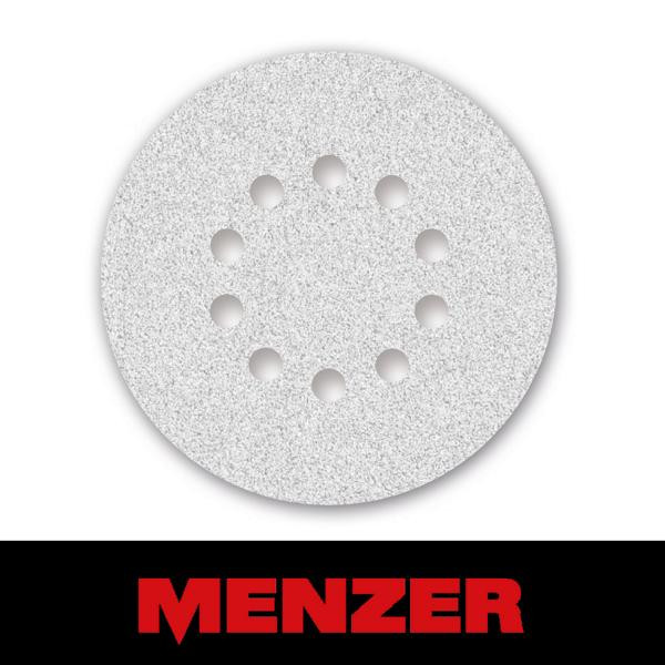 Menzer Klett-Schleifscheibe, 10 Loch, Ø 225 mm, Körnung 120, Normalkorund mit Stearat-Beschichtung, VE: 25, 231291120