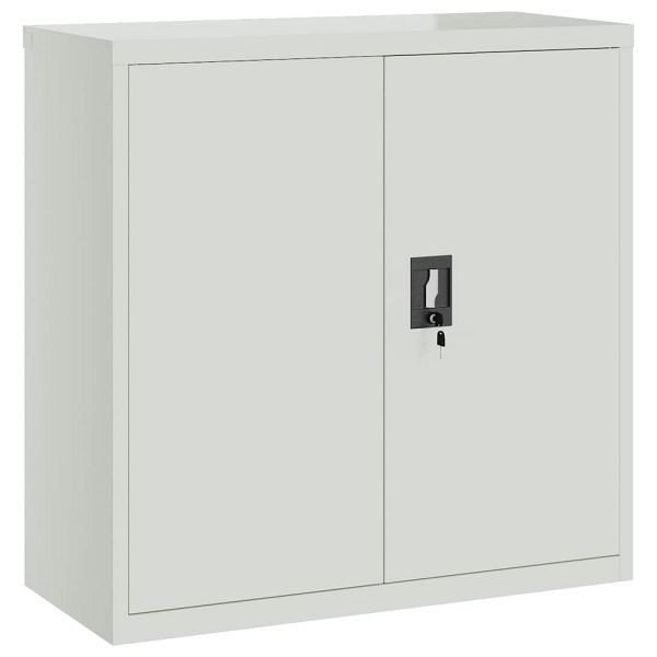 vidaXL Aktenschrank mit 2 Türen Grau 90 cm Stahl, 20114