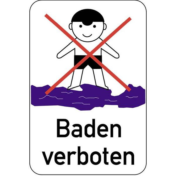 Stein HGS Hinweisschild, Baden verboten, 400 x 600 mm, mehrfarbig, 14927