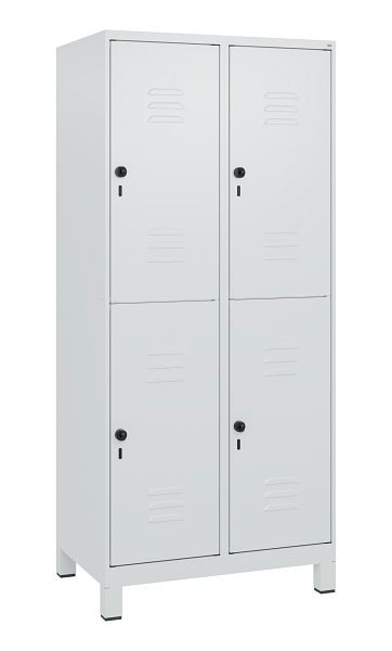 C+P Doppelstöckiger Spind Classic PLUS, Füße, 2 Abteile, 1800x800x500mm, 7035/7035, Drehriegel, 0803107-22 S10009