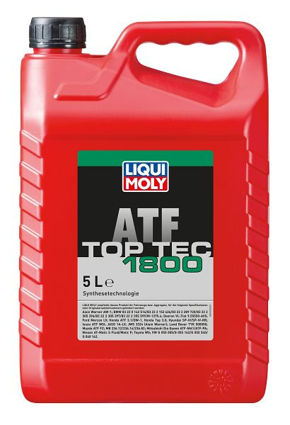 LIQUI MOLY Getriebeöl Top Tec ATF 1800, Kanister Kunststoff, VE: 5 Liter, 20662