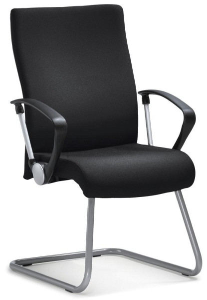 Deskin Besucherschwinger DV 30 mit Armlehnen, Schwarz, 445 x 585 x 995 mm, Gestell: Alusilber, 225088