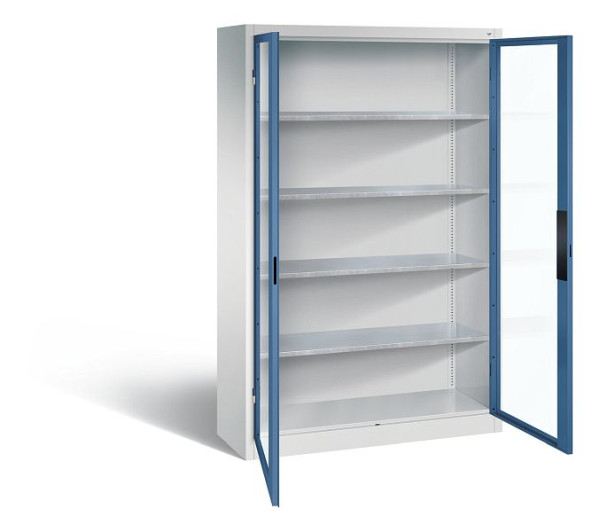 C+P Werkzeugschrank Acurado, H1950xB1200xT400mm, Farbe: Lichtgrau / Fernblau, Muldengriff, 8930-0552 S10016