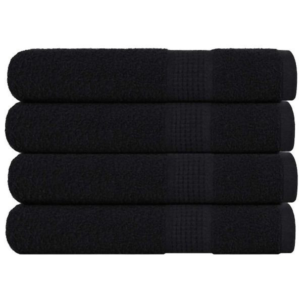 vidaXL Saunatücher 4 Stück Schwarz 80x200 cm 360 g/m² 100% Baumwolle, 136960