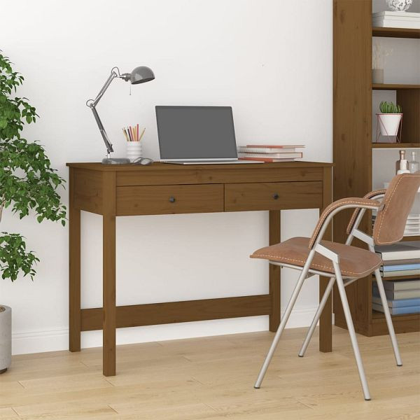vidaXL Schreibtisch mit Schubladen Honigbraun 100x50x78 cm Massivholz, 824646