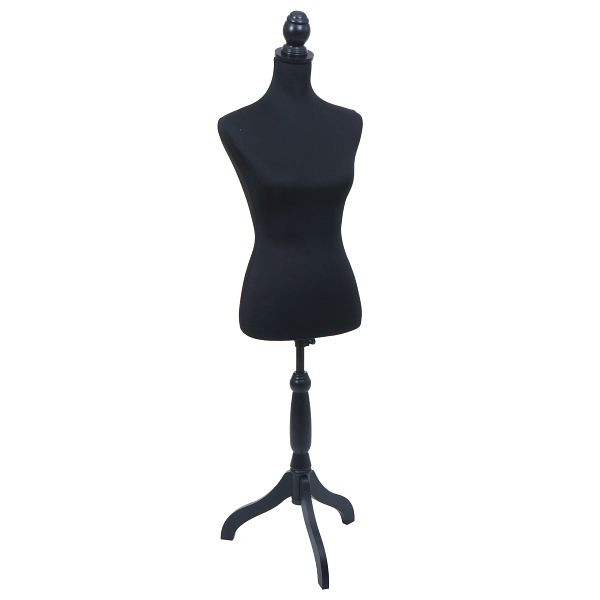 Mendler Schneiderpuppe HWC-Q24, Schaufensterpuppe Torso weiblich, Schaumstoff, abnehmbarer Bezug, FSC®-zertifiziert, schwarz, 111703