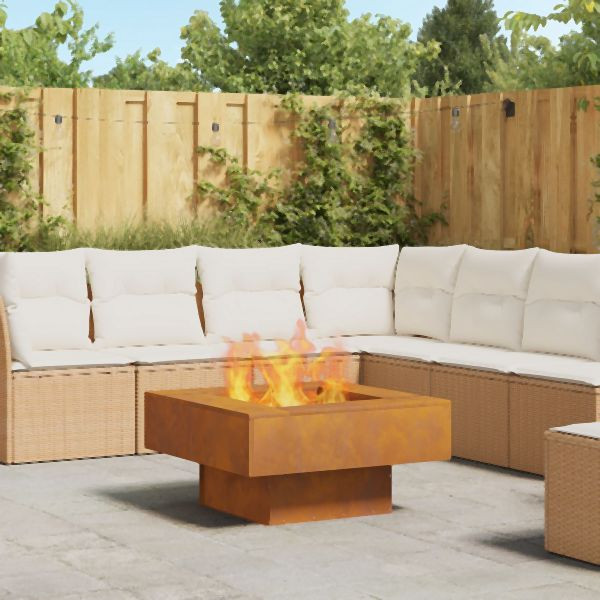 vidaXL Feuerstelle Quadrat 80x80x40 cm Wetterstahl, 858957