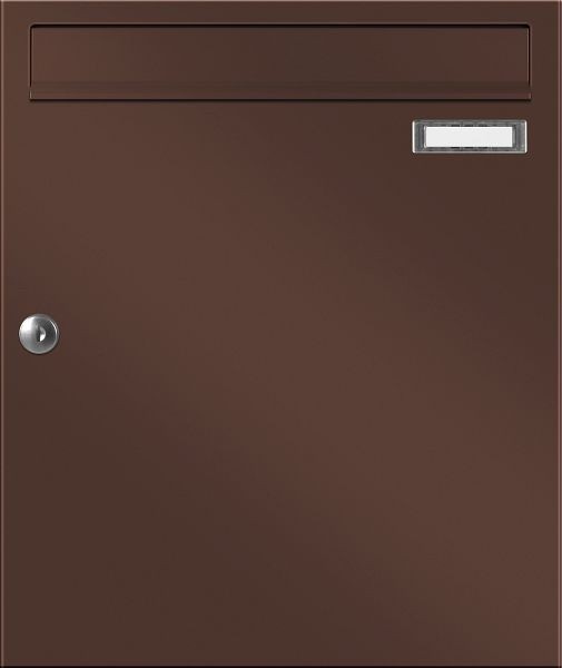 Max Knobloch Briefkasten FARGO 5, Schokoladenbraun, glatt/matt, mit Posthaltebügel, S5021T-8017