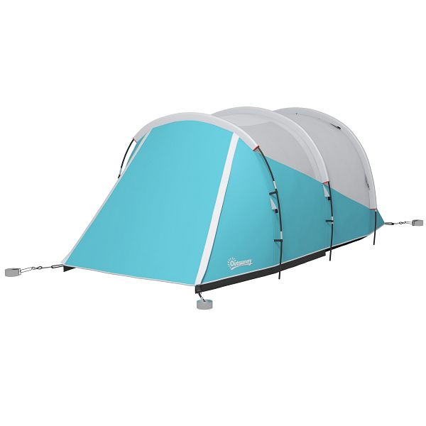 Outsunny Campingzelt für 3 Personen, separate Wohn- & Schlafräume, 460L x 260B x 190H cm, Blau, A20-399V00NU