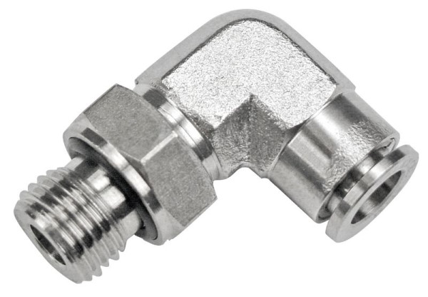 timmer BS-WEd-8-1/4-VA, Winkeleinschraubverschraubung. Dichtung: FKM, Material: Edelstahl, Schlauch-Ø: 8 mm, Gewinde: 1/4'', VE: 10 Stück, 03218061