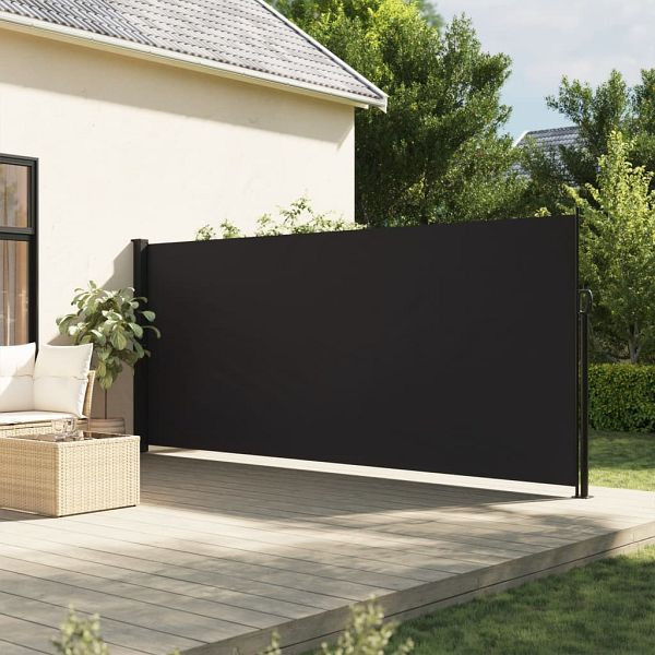 vidaXL Seitenmarkise Ausziehbar Schwarz 180x500 cm, 4004444
