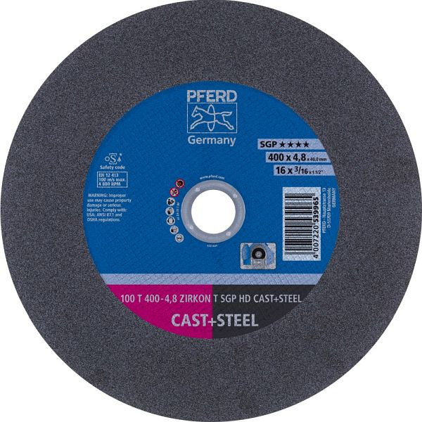 Pferd Trennscheibe HEAVY DUTY 100 T 400-4,8 ZIRKON T SGP HD CAST+STEEL/40,0, VE: 10 Stück, 66323235