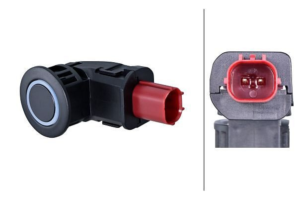 HELLA Sensor, Einparkhilfe, gewinkelt, 2-polig, gesteckt, lackierbar, 6PX 358 141-941