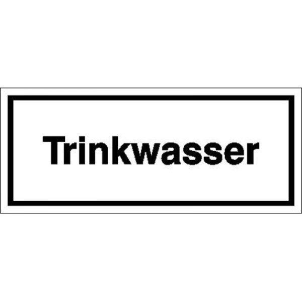 Stein HGS Hinweisschild zur Betriebskennzeichnung, Trinkwasser, 120x50mm/Kunststoff (Polystrol), 41.5384