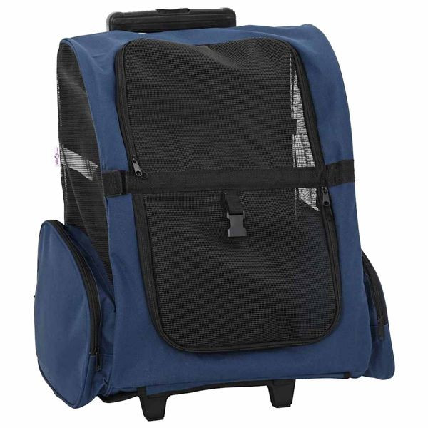 vidaXL Trolley für Haustiere 3-in-1 Blau 48x32x(57-106) cm cm Oxford-Gewebe, 42007371