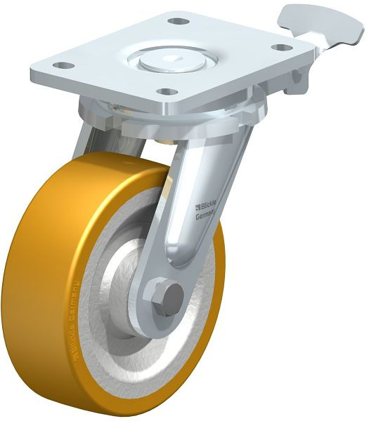 Blickle LO-SETH 150K-RI4 Stahlgeschweißte Schwerlast-Lenkrolle, Blickle Extrathane®, Hellbraun, 852562