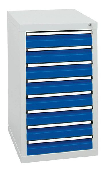 stumpf Schubladenschrank Serie STS 410, RAL 7035/5010, 8 Schubladen (8x100 mm), 7101174