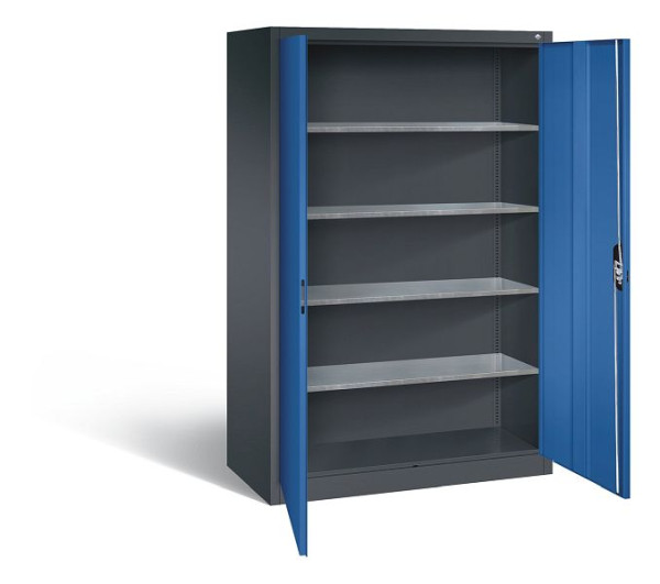 C+P Werkzeugschrank Acurado, H1950xB1200xT600mm, Farbe: Schwarzgrau / Enzianblau, Muldengriff, 8932-00 S10742