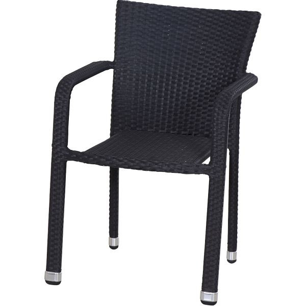 SIENA GARDEN Minas Stapelsessel, Gestell Aluminium, Fläche Gardino-Geflecht schwarz, F75846