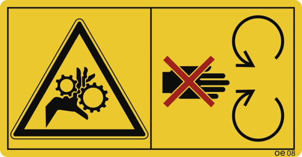 Moedel Schutzeinrichtung bei laufendem Motor..., Folie, 168x88 mm, VE: 2 Stück/Bogen, 69498
