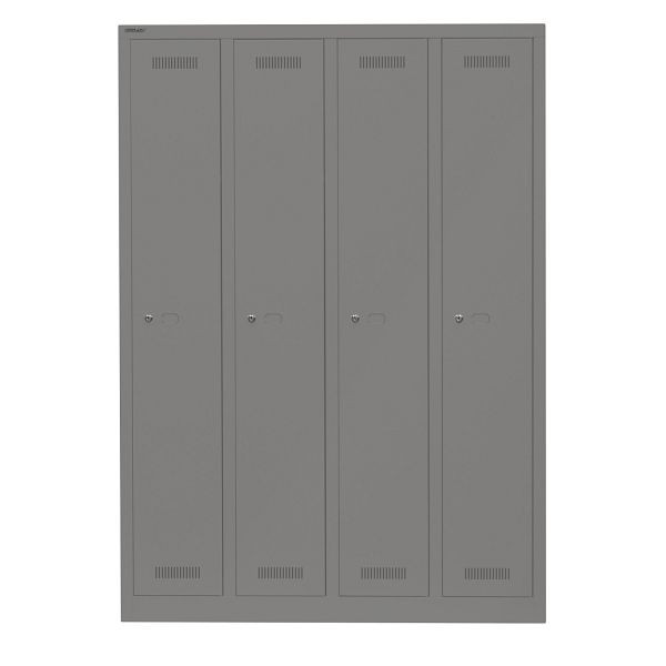 Bisley Garderobenschrank Monobloc™, 4 Abteile je 1 Fach, 649 slate, ML11Q1649