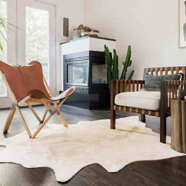 vidaXL Teppich Echtes Rindsleder Beige 180x220 cm, 376704