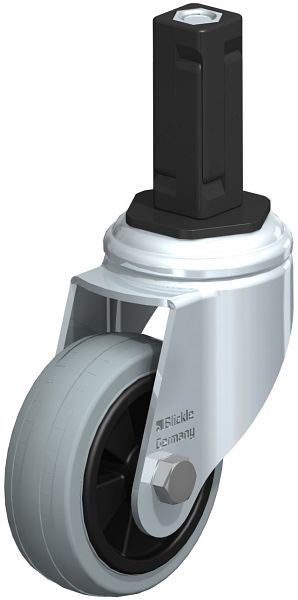 Blickle LKRA-VPA 80G-11-EV13 Apparate-Lenkrolle mit Expander, Vollgummi, Grau, 848096