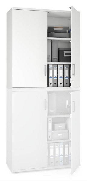 Deskin Flügeltüren-Aufsatzschrank MULTI MODUL-PRO, Dekor weiß, B 1000 x H 1110 x T 420 mm, 351887