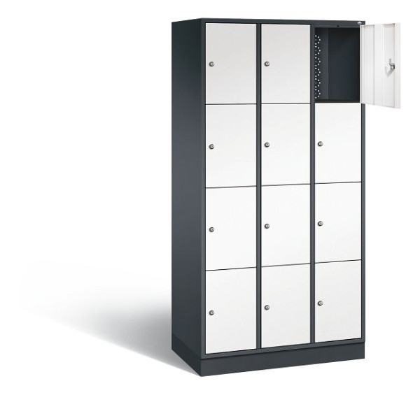 C+P Schließfachschrank Intro, H1950xB920xT490mm, Farbe: Schwarzgrau / Verkehrsweiß, 8470-301 S10151