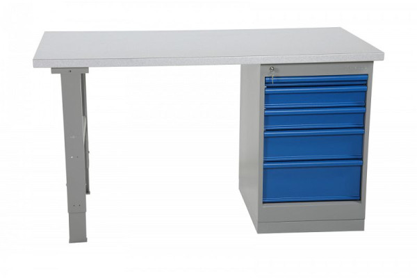 intra Arbeitstisch mit 5 Schubladen, 2000 mm, Stahl, 4232743353
