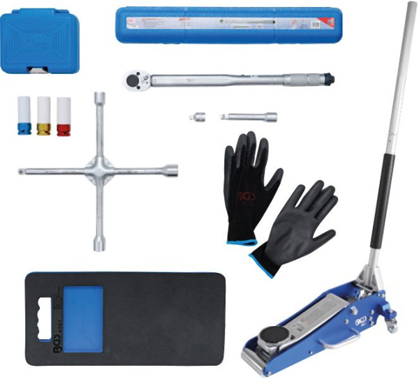 BGS Radwechsel-Service-Satz mit Rangier-Wagenheber 1,5 t, 10-teilig, 9680