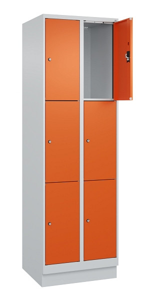 C+P Schließfachschrank Evolo PLUS, mit Sockel, 6 Fächer, 1950x600x500mm, 7035/20, 049020-203 S10002