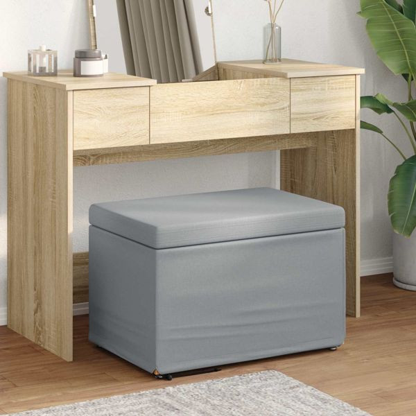 vidaXL Hocker Hellgrau 61 x 41 x 40 cm Stoff und Pressholz, 876758