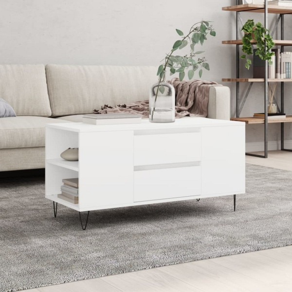 vidaXL Couchtisch Weiß 102x44,5x50 cm Holzwerkstoff, 830996