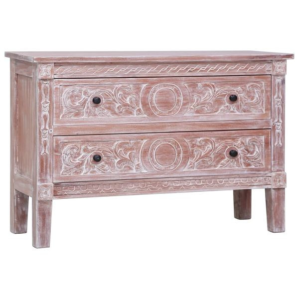 vidaXL Sideboard mit 2 Schubladen 90 x 30 x 60 cm Massivholz Mahagoni, 283852