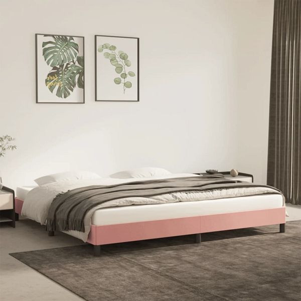 vidaXL Bettgestell Rosa 200x200 cm Samt, 346999, 8720287170488