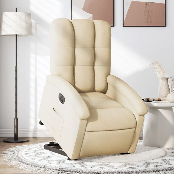 vidaXL Relaxsessel mit Aufstehhilfe Elektrisch Creme Stoff, 3204125