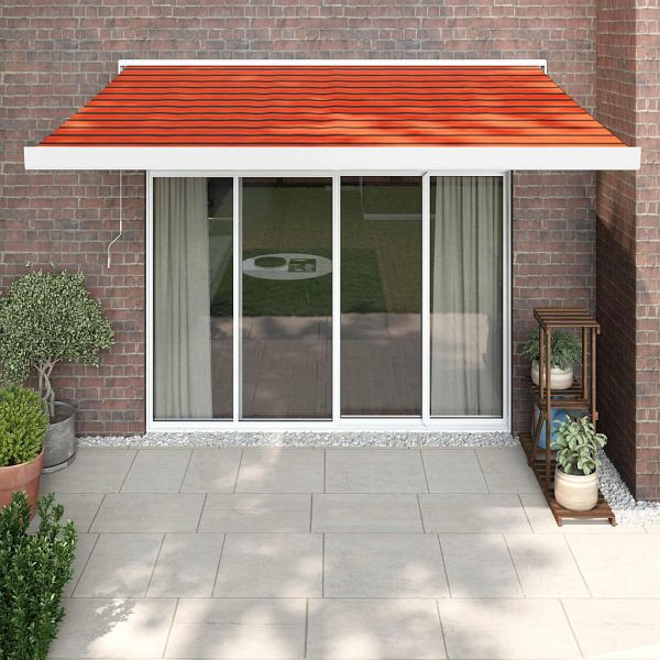 vidaXL Markise Einziehbar Orange und Braun 3x2,5 m Stoff und Aluminium, 3154541