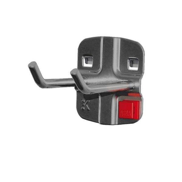 Kappes RasterPlan/ABAX Doppelter Werkzeughalter, L 50 mm, mit schrägem Hakenende, Ø 6 mm anthrazitgrau, 3340.00.8508