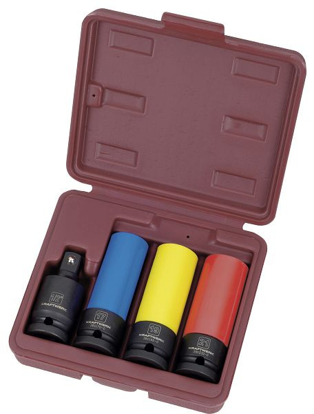 Kraftwerk Alufelgen-Schlag-Stecknuss-Satz 1/2 Zoll 4-teilig, 3083