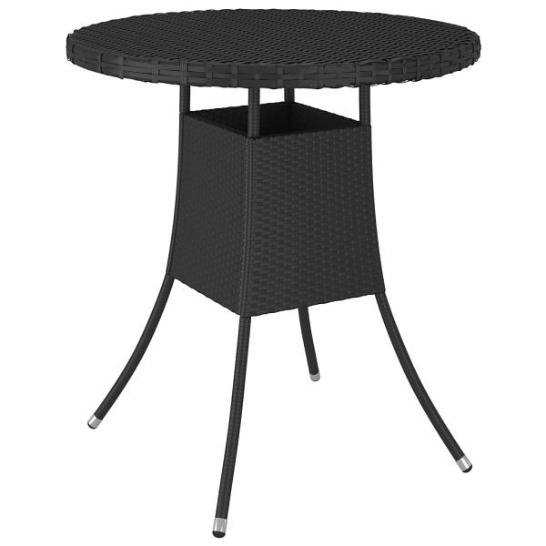 vidaXL Gartentisch Schwarz 70x70x73 cm Poly Rattan, 310465