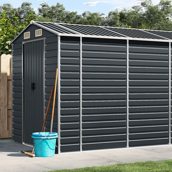 vidaXL Gerätehaus Anthrazit 191x810x198 cm Verzinkter Stahl, 3188261