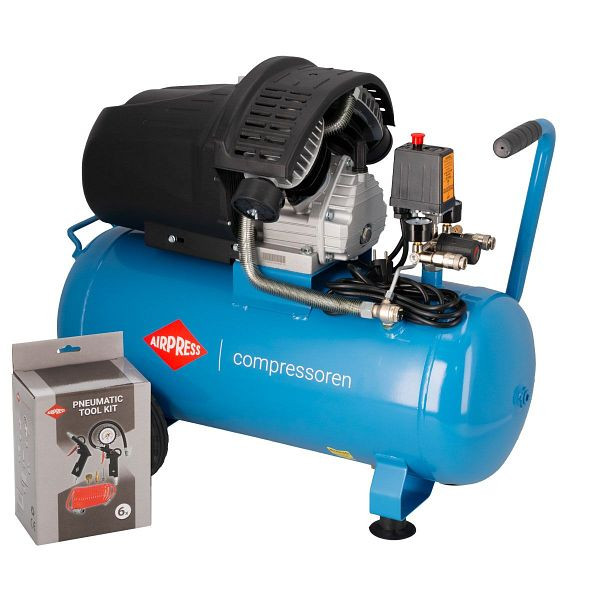 Airpress HL 425-50 Kompressor mit Zubehör, 280 l/min, 8 bar, 50 L Kessel, 2,2 kW / 3 PS, 36888