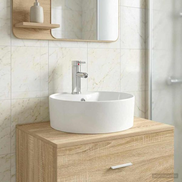 vidaXL Waschbecken fürs Badezimmer Chrom 40,5 x 40,5 x 15 cm Metall, 890232