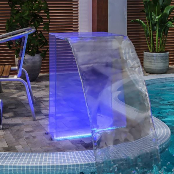 vidaXL Wasserfall-Element mit RGB-LEDs Acryl 51 cm, 151406