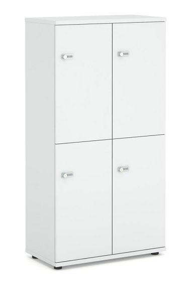 Deskin Schließfachschrank OFFICE-LINE, 8 Fächer, 4 Türen, Korpus und Türen Dekor Lichtgrau, H 1530 x B 800 x T 420 mm, Zylinderschlösser, 353019