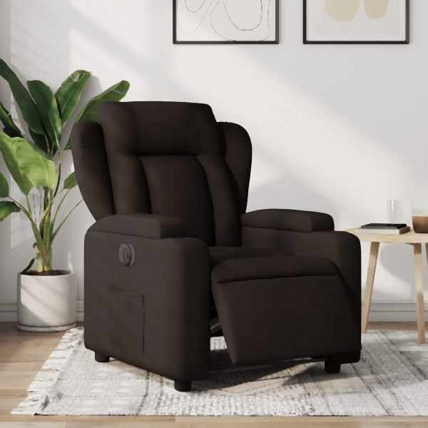vidaXL Relaxsessel Elektrisch Dunkelbraun Stoff, 3204463